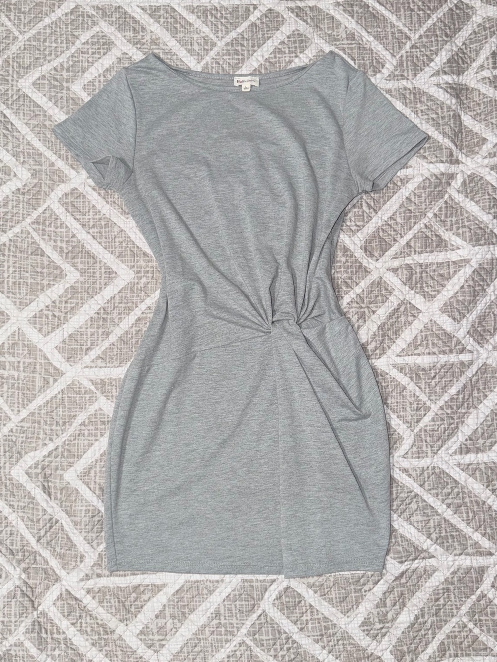 Rolla Coster Twist-Front Mini Dress - Light Gray